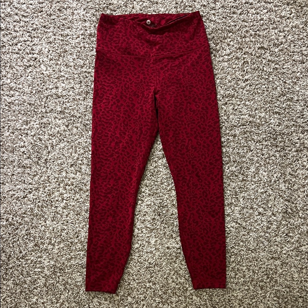 90 Degree By Reflex Red Leopard Leggings